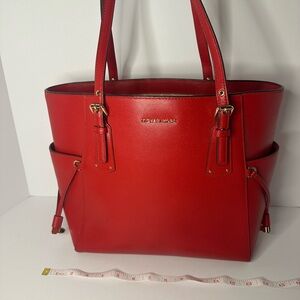 Michael Kors Cherry Red Tote Bag